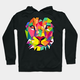 Colorful crystalline lion products Hoodie